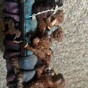 Gertrude gable collection bears playing on a bed